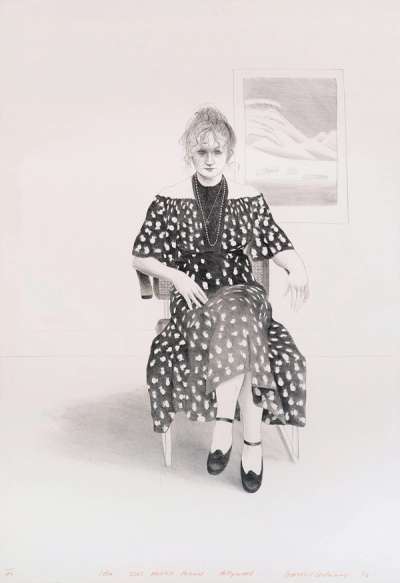 David Hockney, Celia Portrait Study, Pencil Drawing. Available at Guy Hepner, New York.