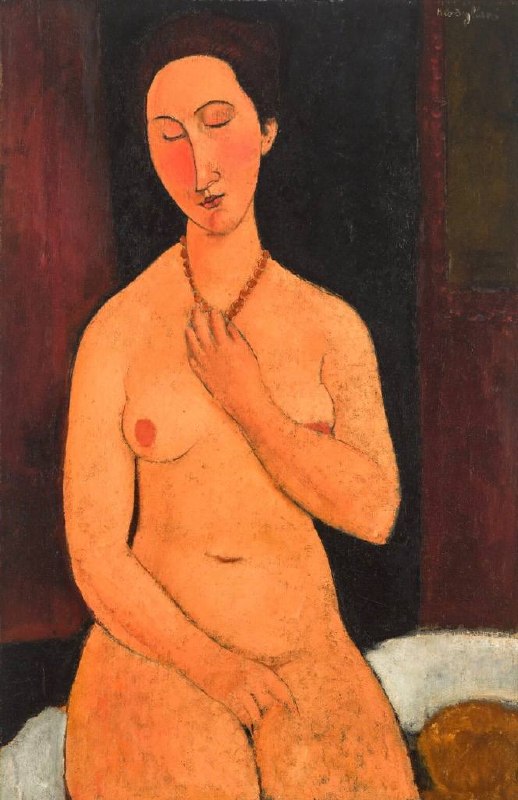 Amedeo Modigliani, Nu assis au collier (1917–18) — top lot of the night at approximately $63.9 million