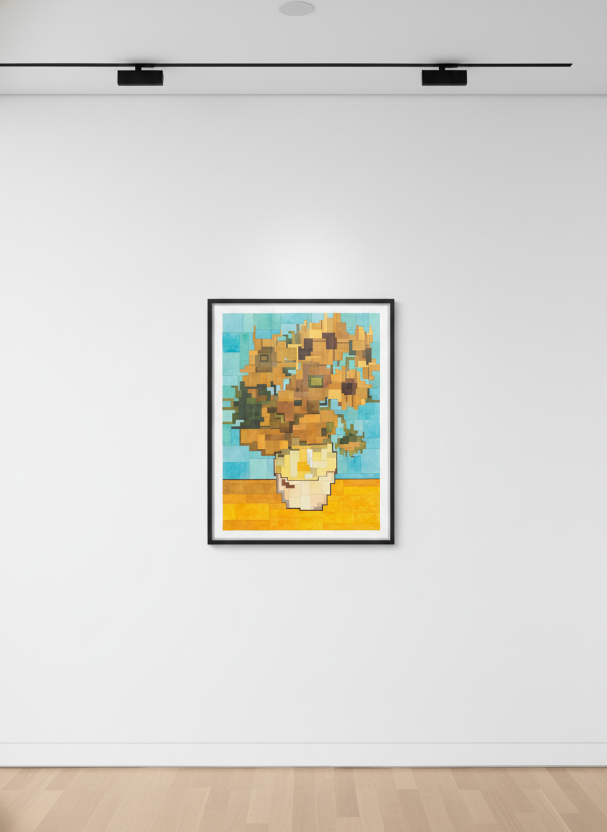 Vase with Twelve Sunflowers