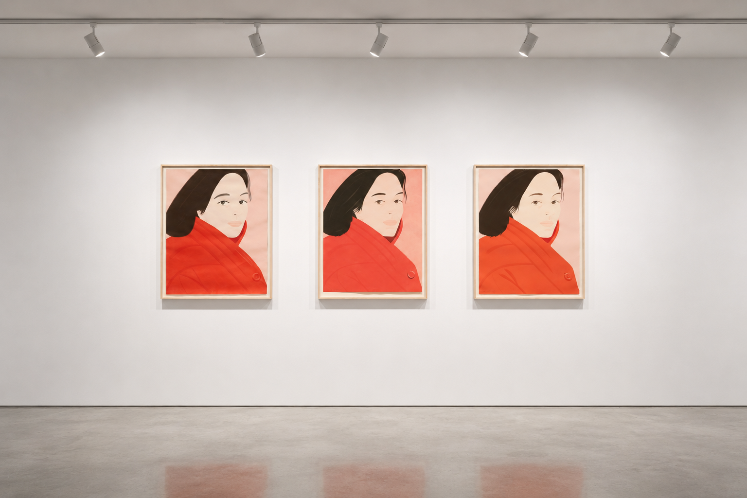 Alex Katz - Brisk Day Triptych, 1990, Complete set of Woodcut, Aquatint, Silkscreen print on Somerset paper