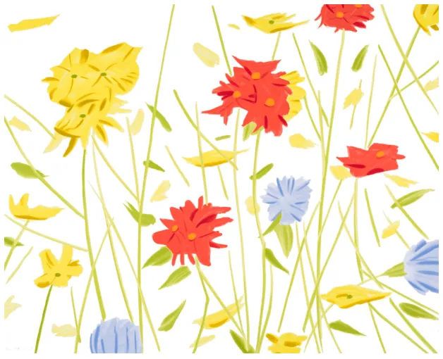 Alex Katz - Wildflowers, 2017, 21-color silkscreen on Saunders Waterford 425 gsm paper
