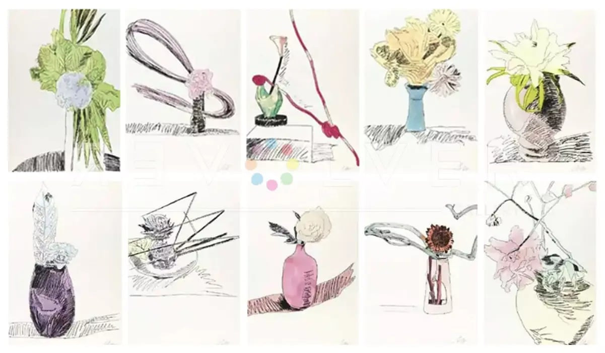 Andy Warhol - Flowers (Hand Colored) F.S. II.110 - 119 Complete Portfolio — view 3