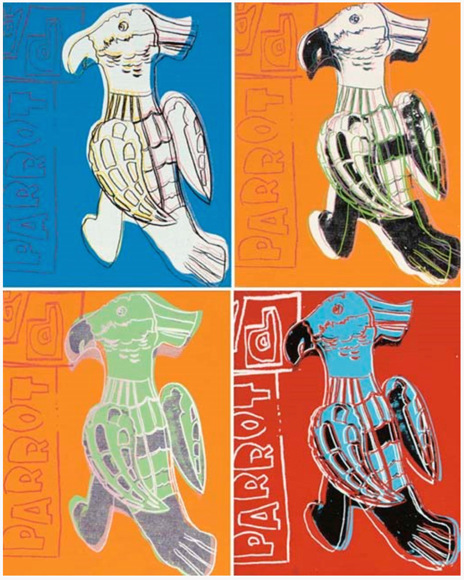Parrots from Toy Paintings (1983) — Andy Warhol | Guy Hepner