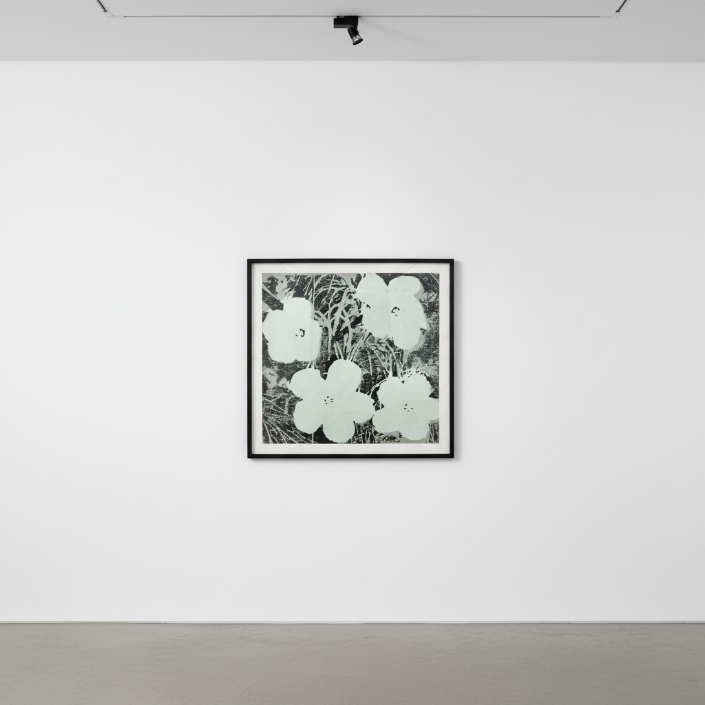 andy warhol white flowers rendered