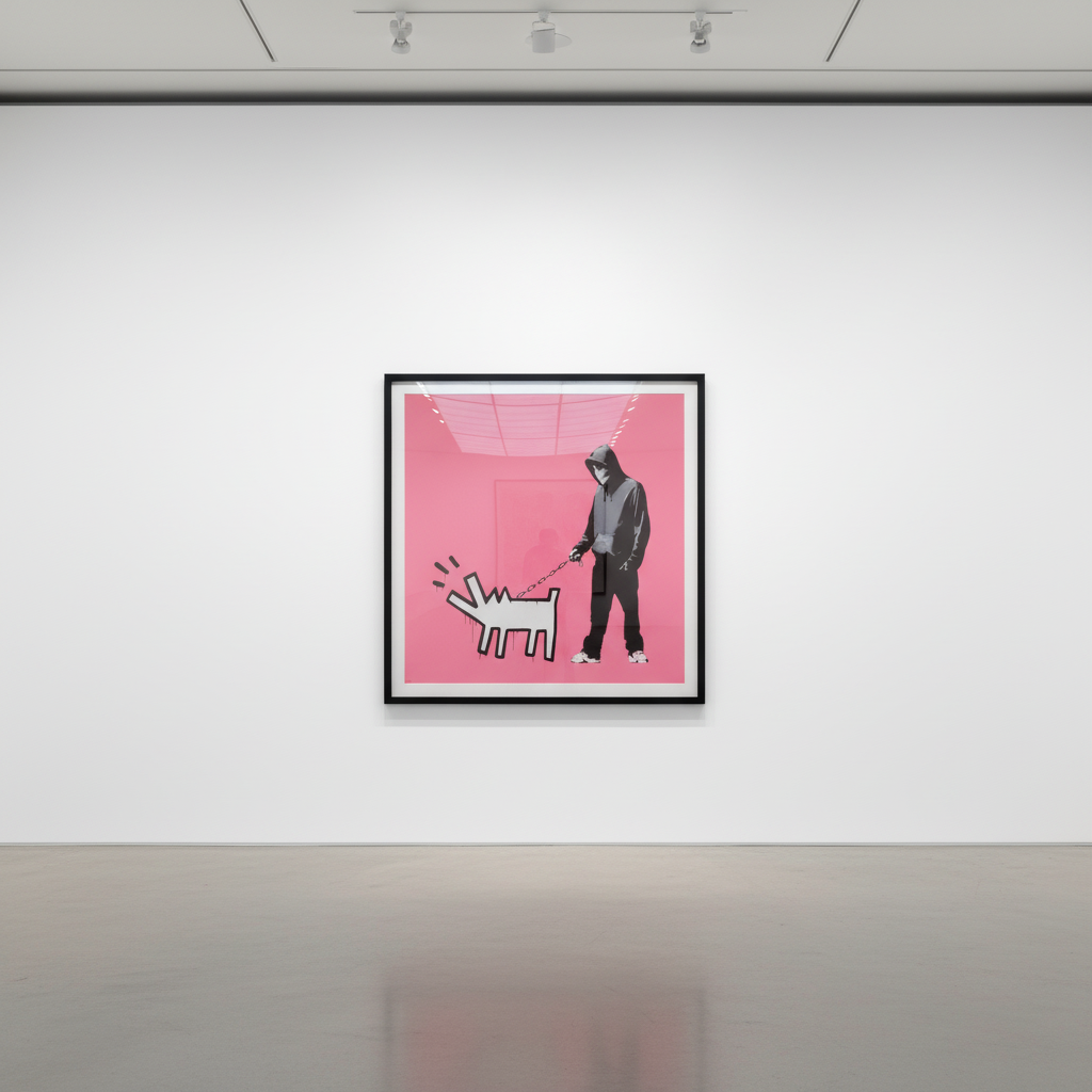Banksy Choose Your Weapon Bright Pink