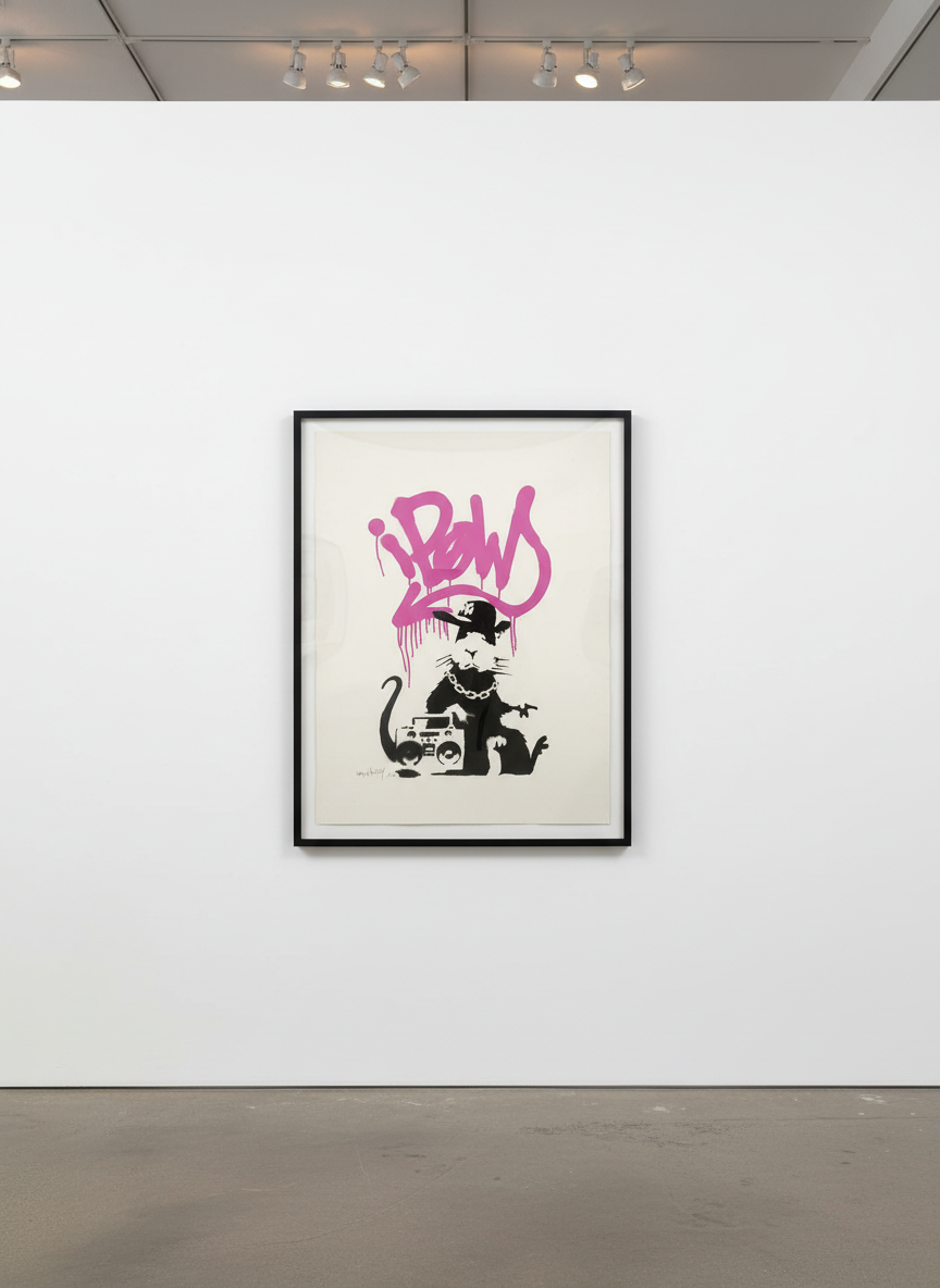Gangsta Rat (Orange) (Signed) — Banksy | Guy Hepner