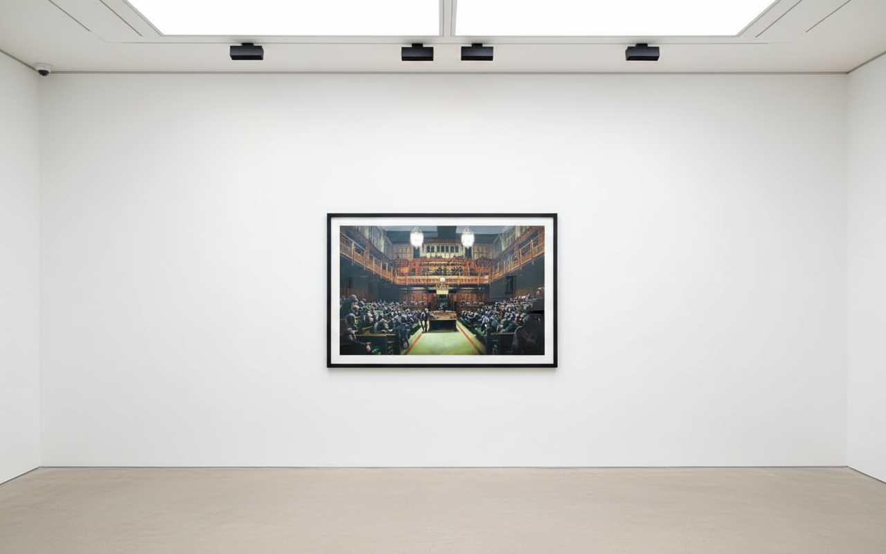 Banksy - Monkey Parliament, 2009, Offset lithograph on smooth wove paper
