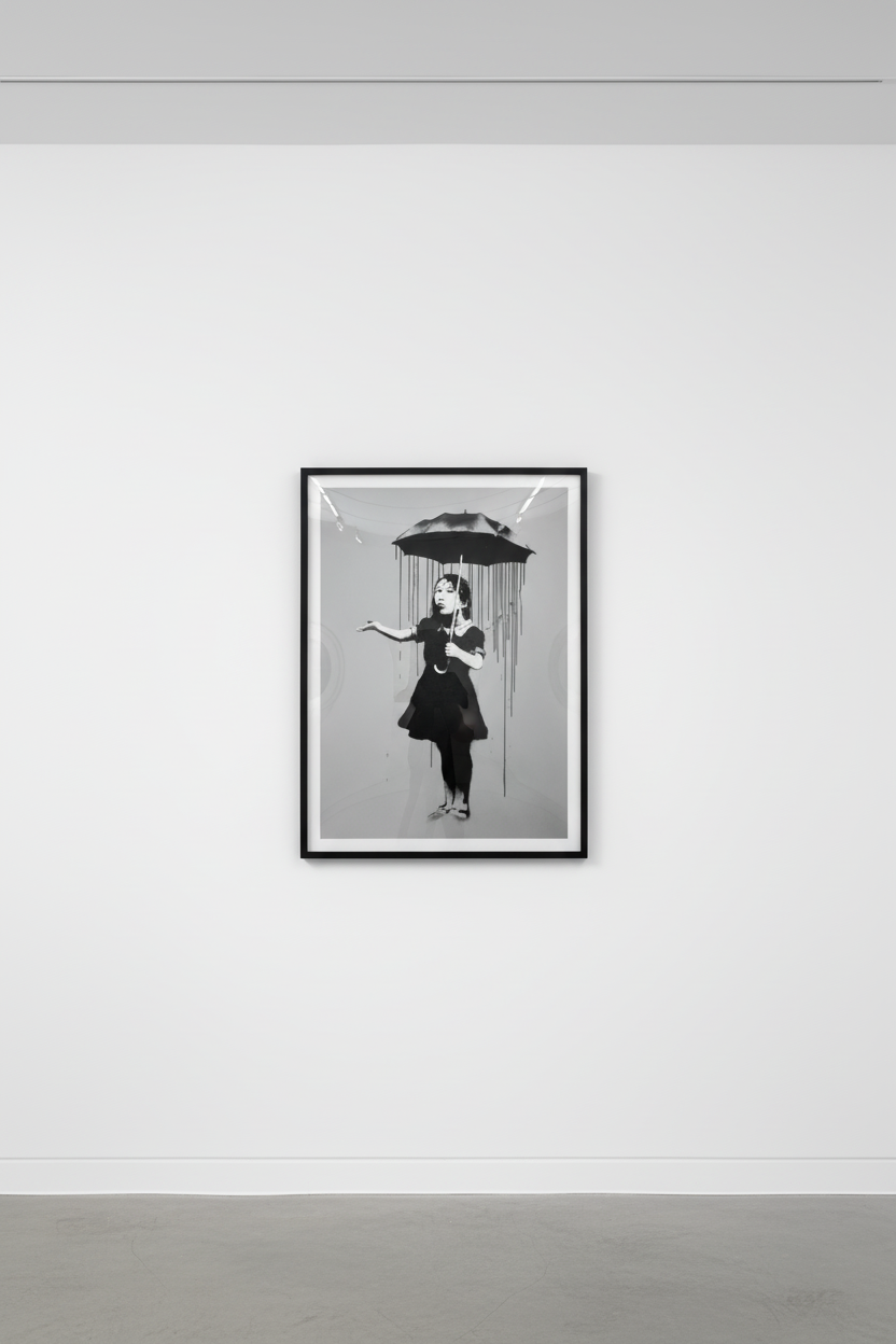 NOLA Umbrella Girl Grey Rain — Banksy | Guy Hepner