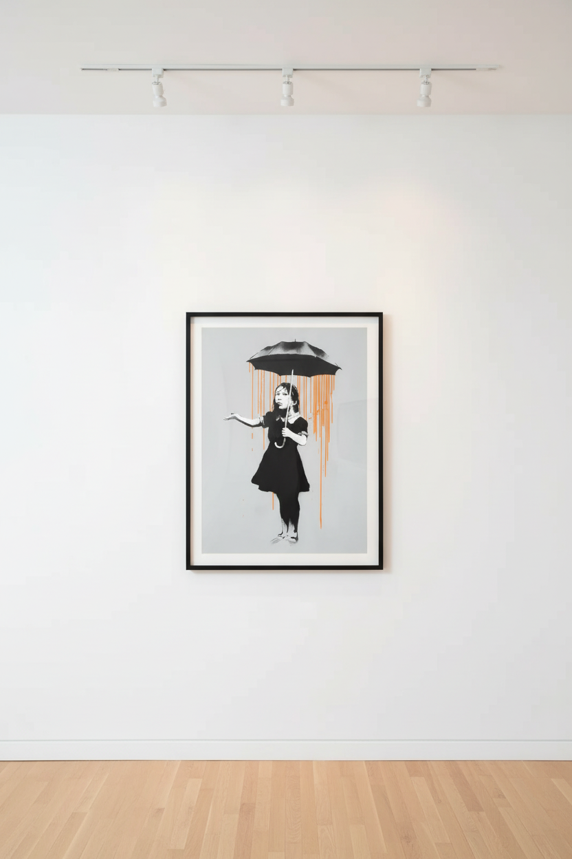 NOLA Umbrella Girl White Rain — Banksy | Guy Hepner