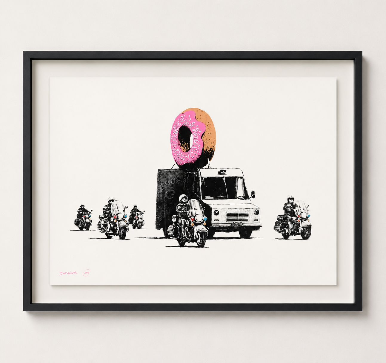 Banksy - Strawberry Donut (Signed), 2009, Screen print