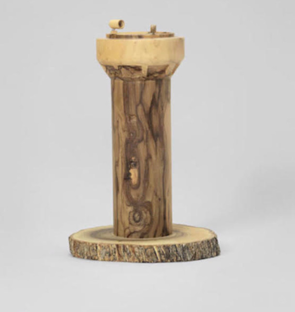 Banksy - Watchtower, 2007, Carved olive wood sculpture