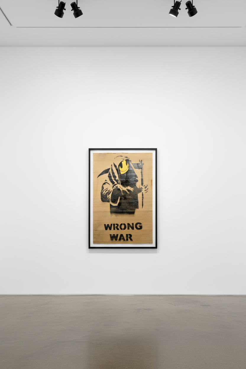 セール！値下げ！ BANKSY ”WRONG WAR” WCPリプロダクション Wrong War Cardboard (Grin… — Banksy · Grin Reaper | Guy Hepner
