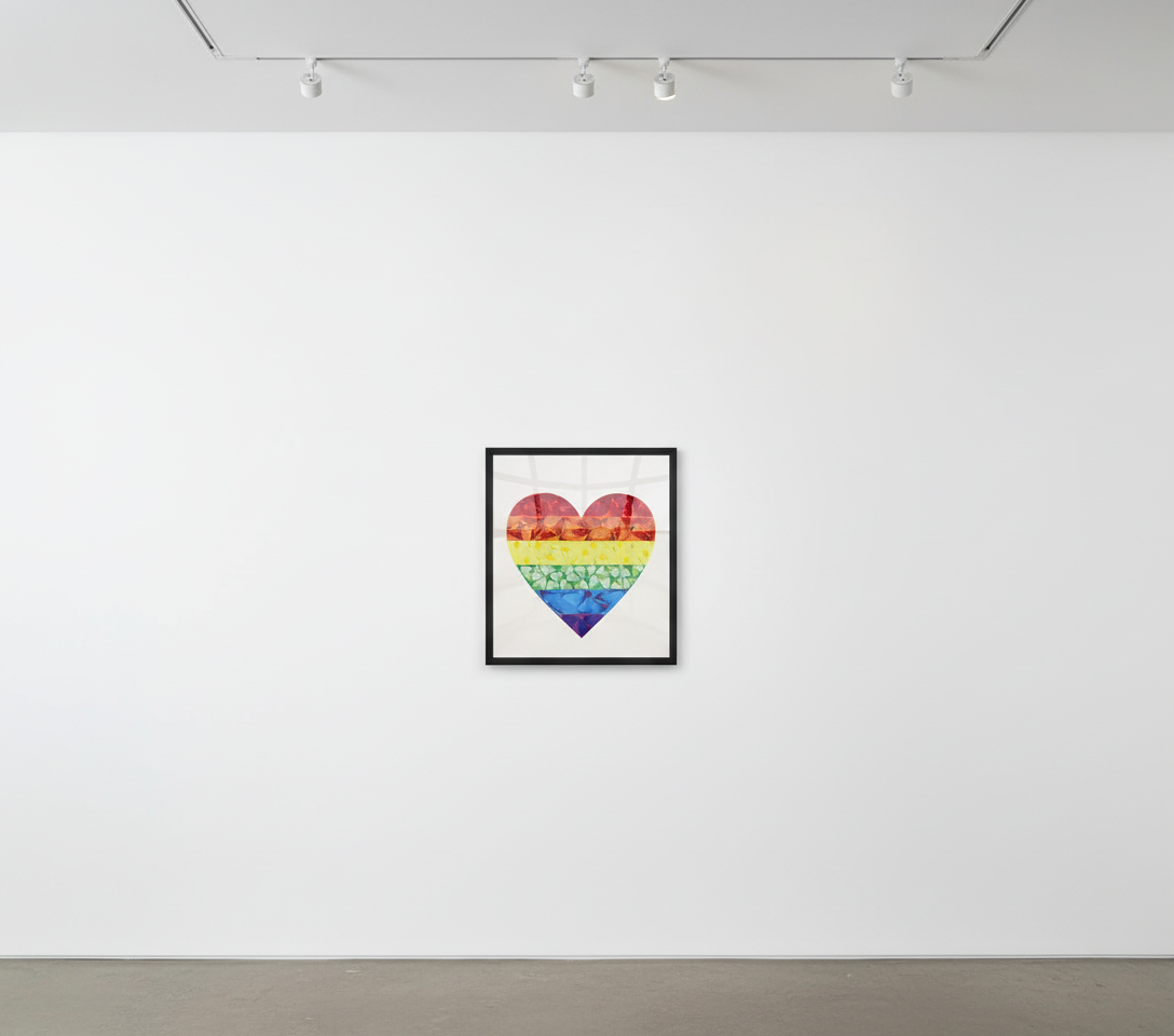 Damien Hirst, Butterfly Heart (Large) H7-3, 2020. Laminated giclée print on aluminum composite panel, 27 x 28 in. Available at Guy Hepner, New York.