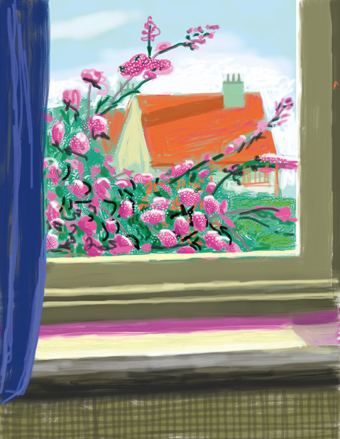 David Hockney - iPad Drawing No. 778, 17th April 2011, 2011, 8 color inkjet print on cotton-fiber archival paper