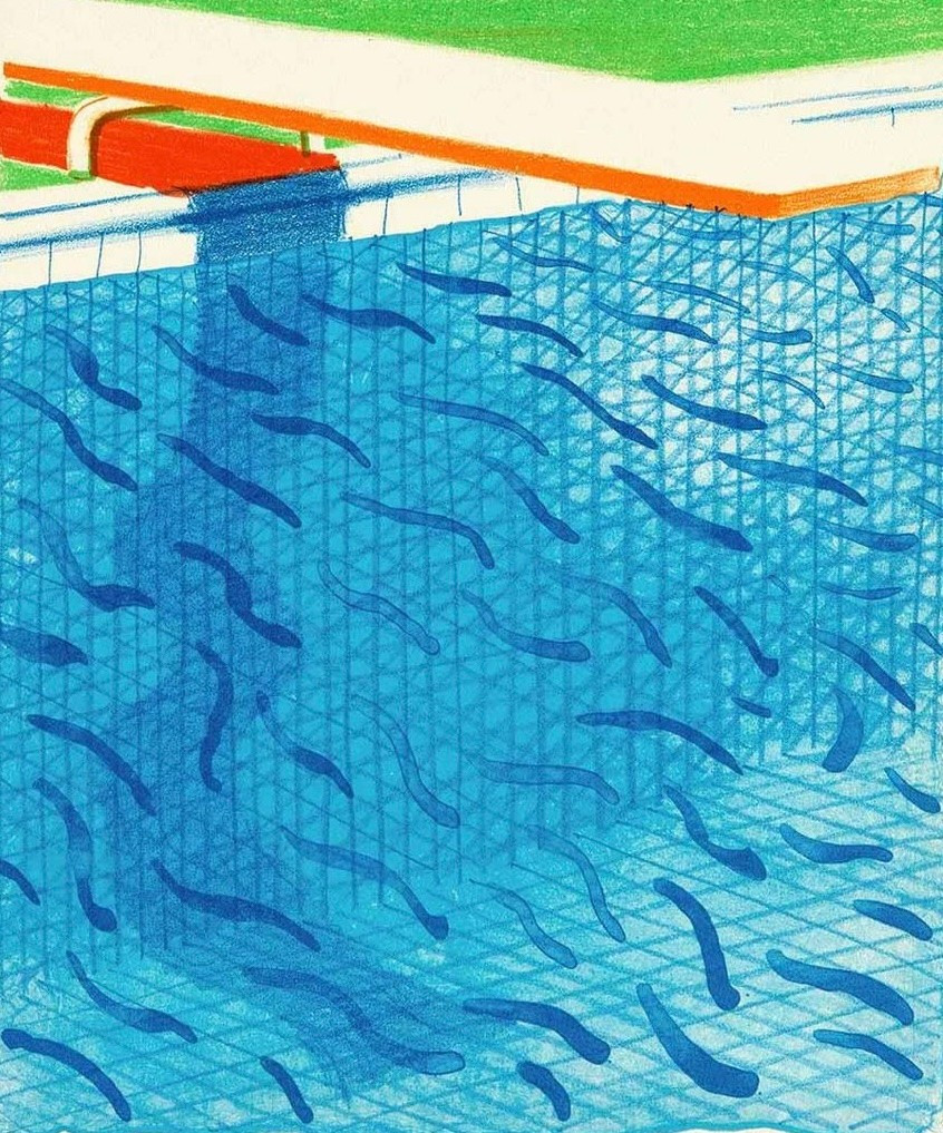 Pool Made with Paper and Blue Ink for Book of Paper Pools