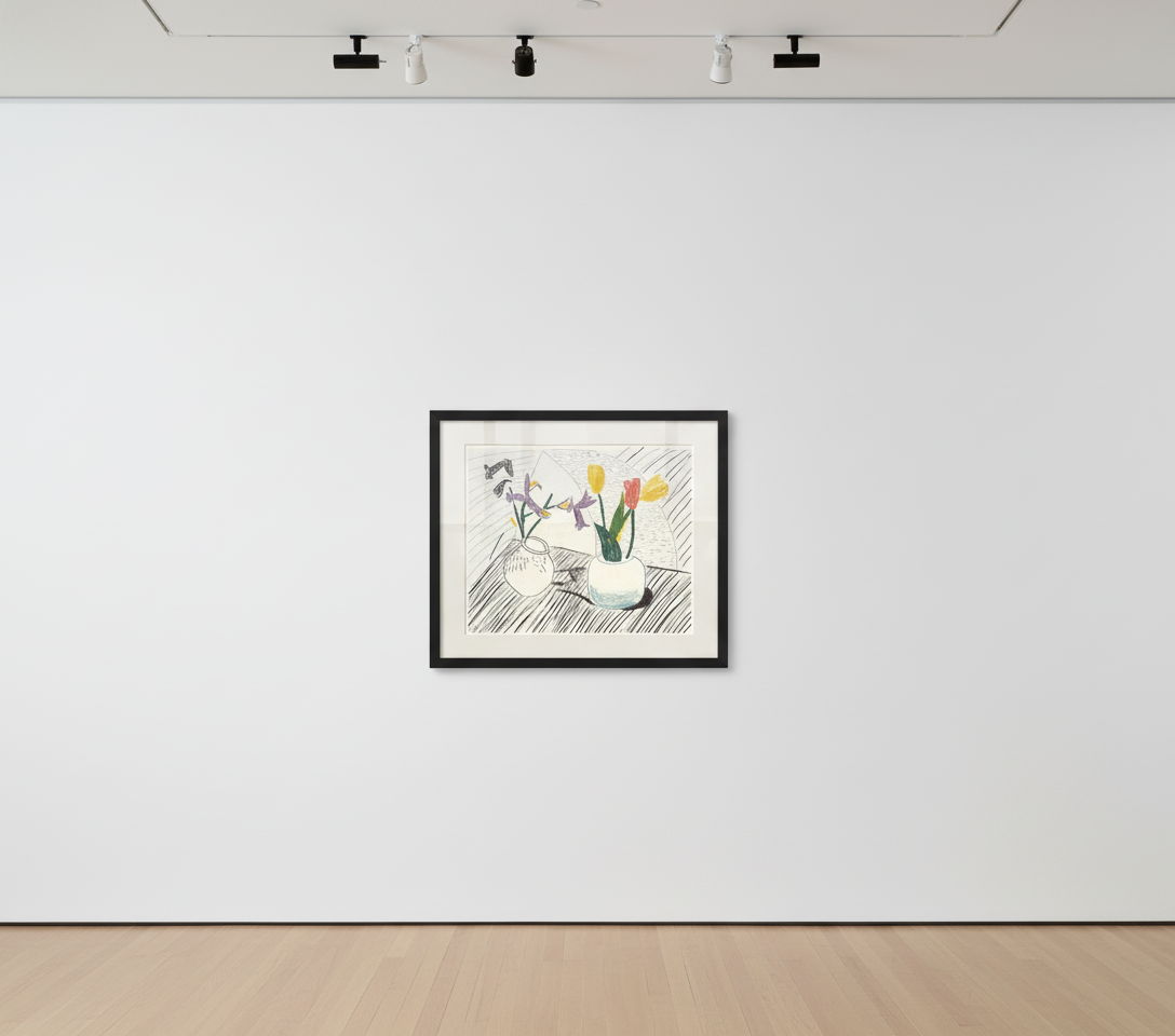 David Hockney - White Porcelain, 1985-86, Etching , aquatint and offset lithograph in color on handmade paper