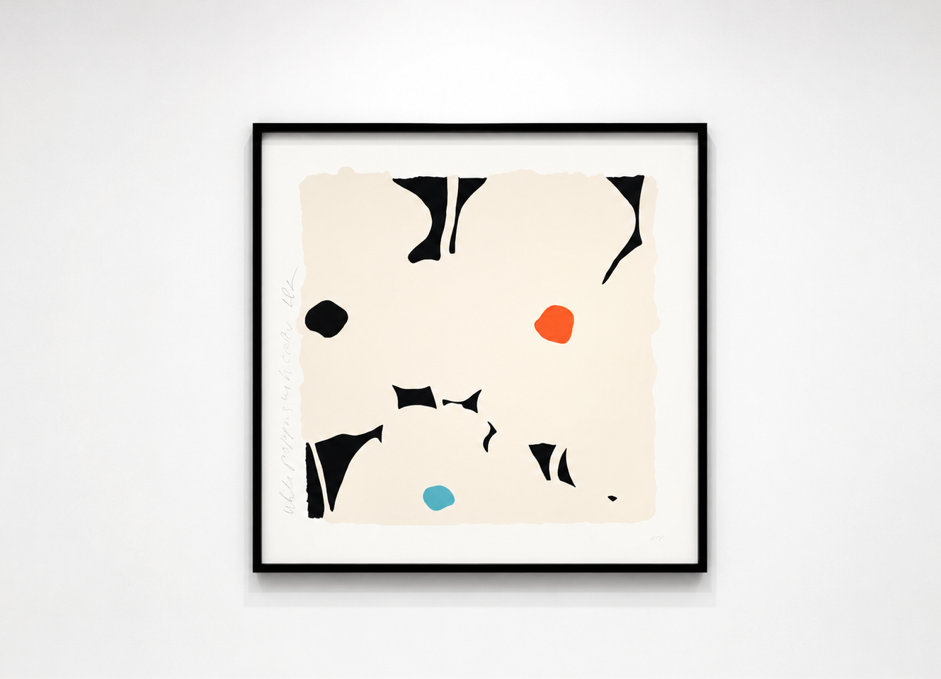 Donald Sultan - White Poppies with Colors, 2026, Color silkscreen with enamel inks, flocking, and tar-like texture on Risi...