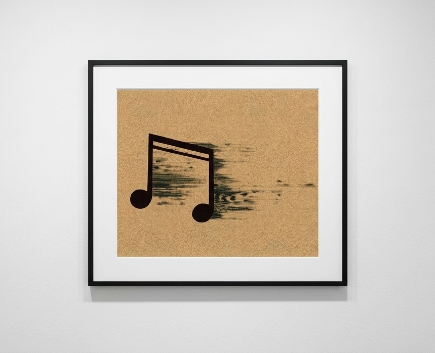 Ed Ruscha - Note, 2018, 5-Color Screenprint on Sandpaper