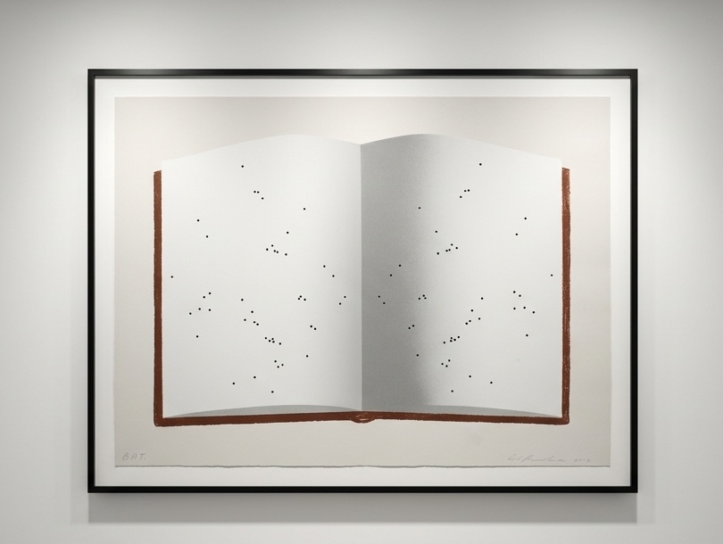 Ed Ruscha - Open Book With Worm Holes, 2012, Lithograph