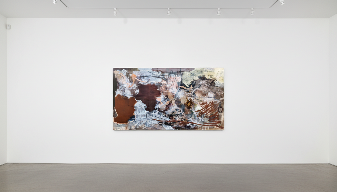 Fontaine Scarelli - Vulcan Marble, 2025, Mixed media on canvas