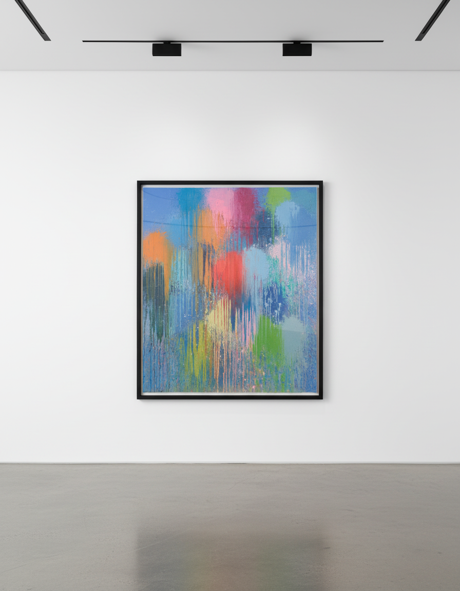 Ian Davenport - Blue Flame, 2024, Acrylic on paper