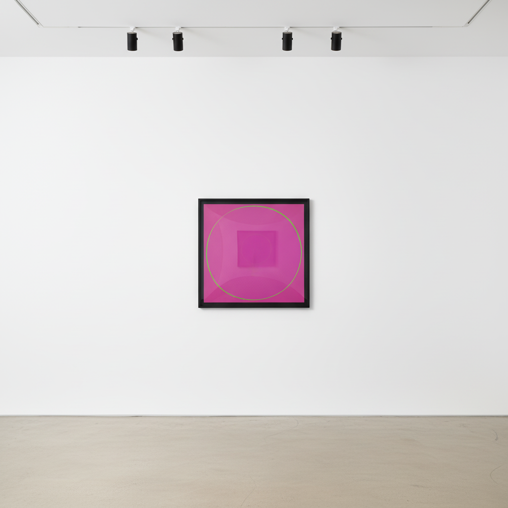 Untitled Circle Painting: Pink/Green/Pink