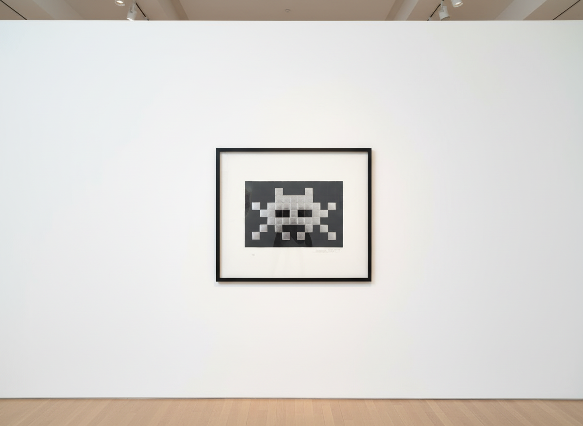 Invader - Invasion Silver, 2009, Screen print in black with two color foil and embossing