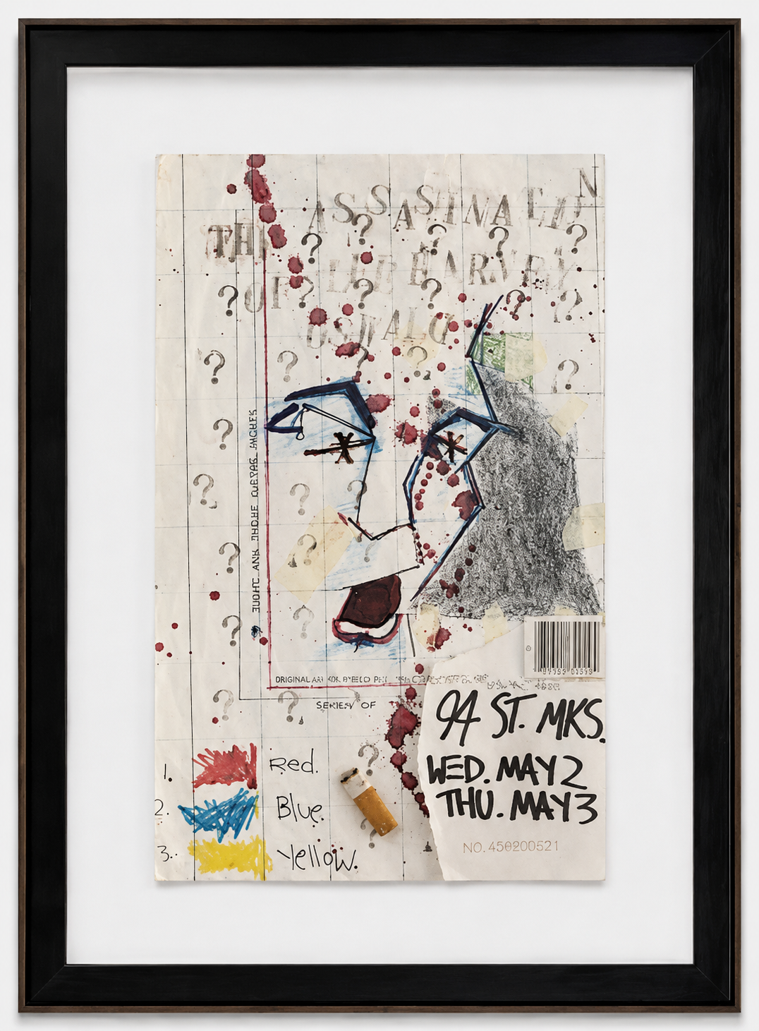 Jean-Michel Basquiat - The Assassination of Lee Harvey Oswald, 1979, print with applied collage, ink