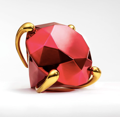Jeff Koons - Diamond (red), 2020, French limoges porcelain with chromatic coating