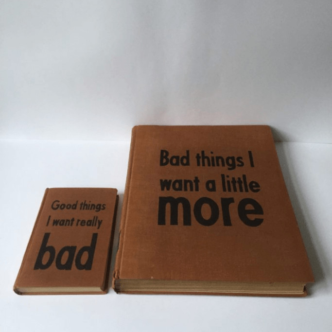 Johan Deckmann - Good Things and Bad Things, 2017, Acrylic paint on repurposed book