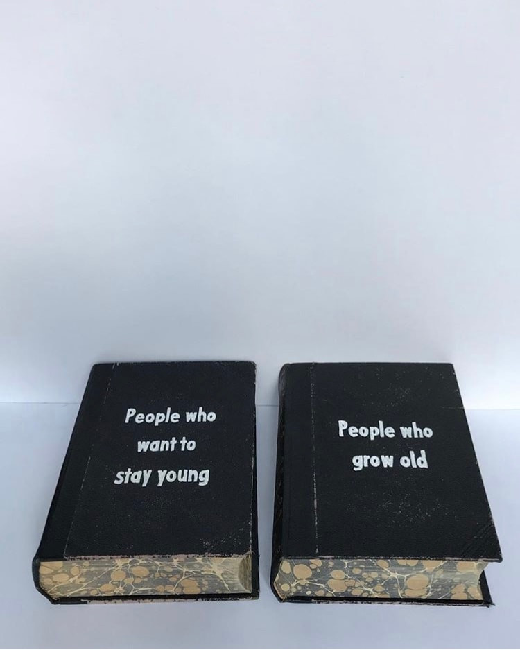 Johan Deckmann - The Old and The Young, 2019, Acrylic on book