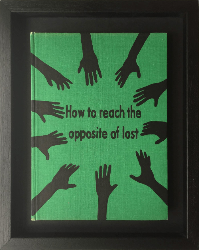 Johan Deckmann - The Opposite of Lost, 2016, Acrylic paint on repurposed book, framed or unframed