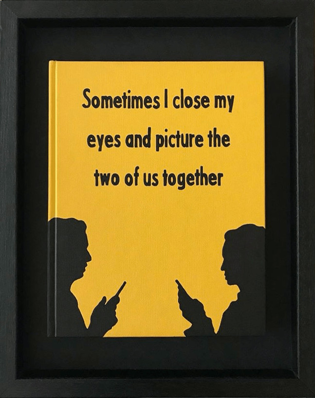 Johan Deckmann - The Two of Us Together, Acrylic paint on repurposed book, framed or unframed