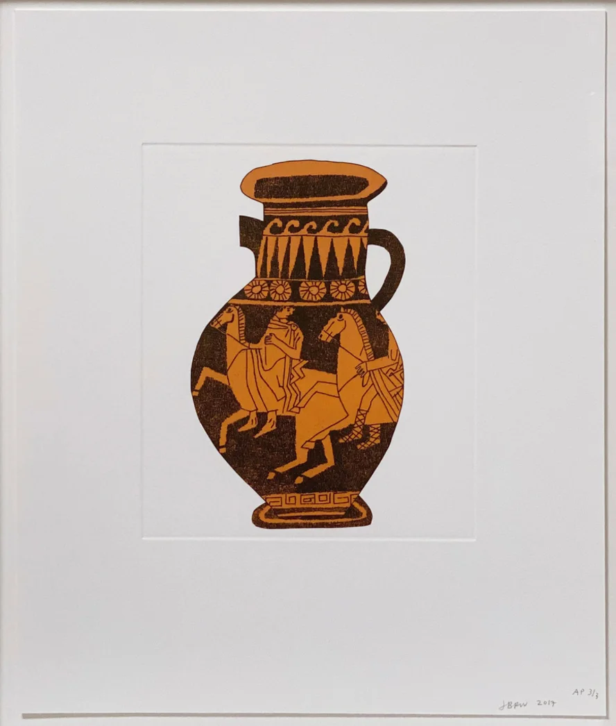 Jonas Wood - 8 Pots (2), 2017, Chin-collé etching on somerset paper