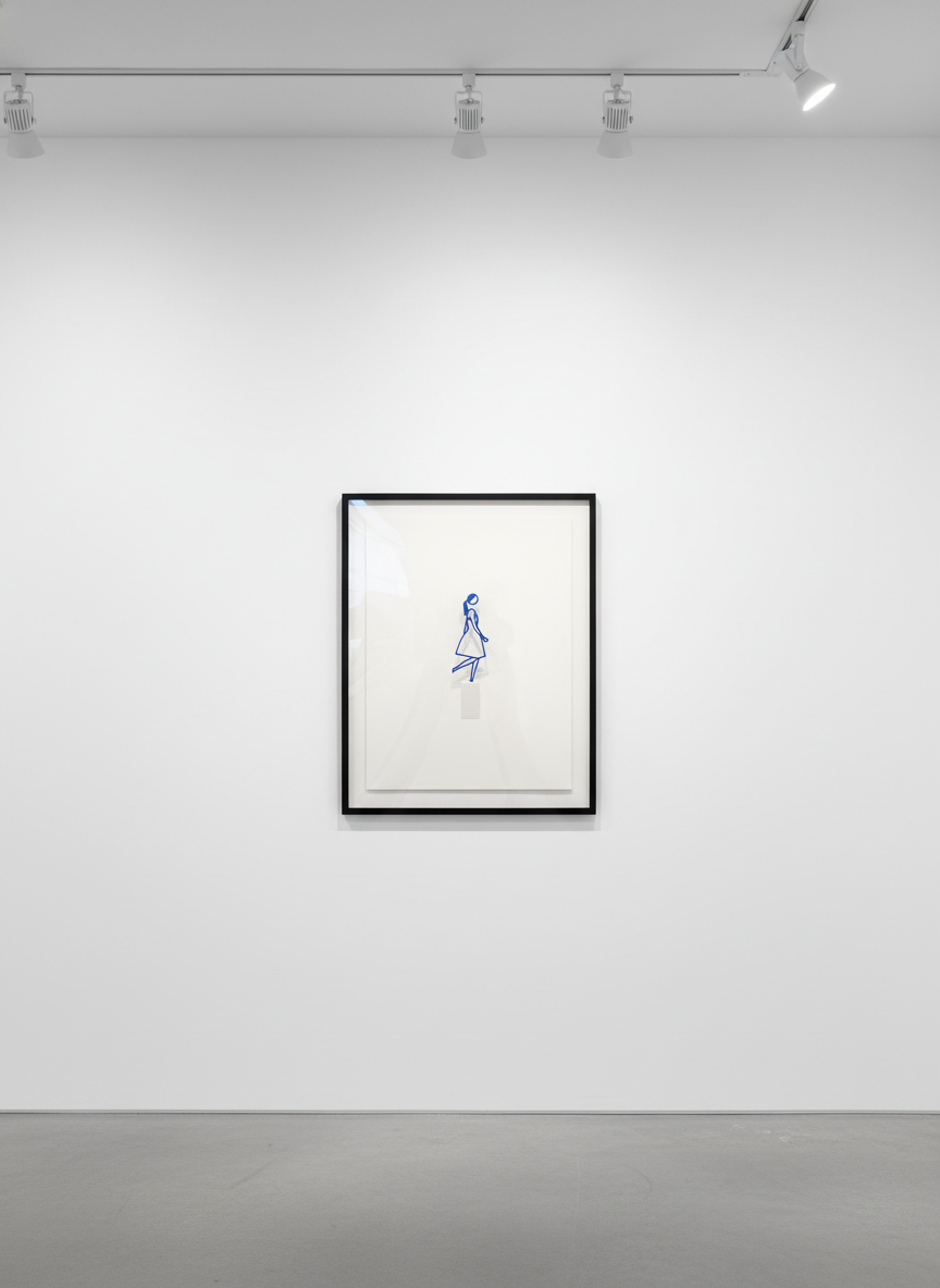 Julian Opie - Amelia portrait print, bold outline style