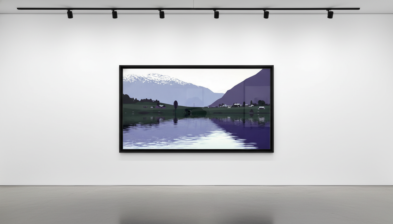 Julian Opie - I Had Made A Couple Of Animated Films Of Rippling Water ..., 2005, Computer animation , LCD screen , PC