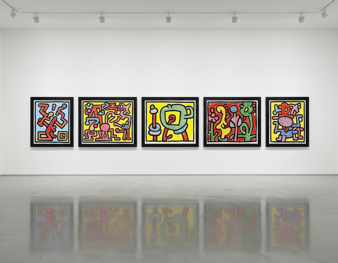 Keith Haring - Flowers Full Portfolio, 1990, The complete set of five silkscreens