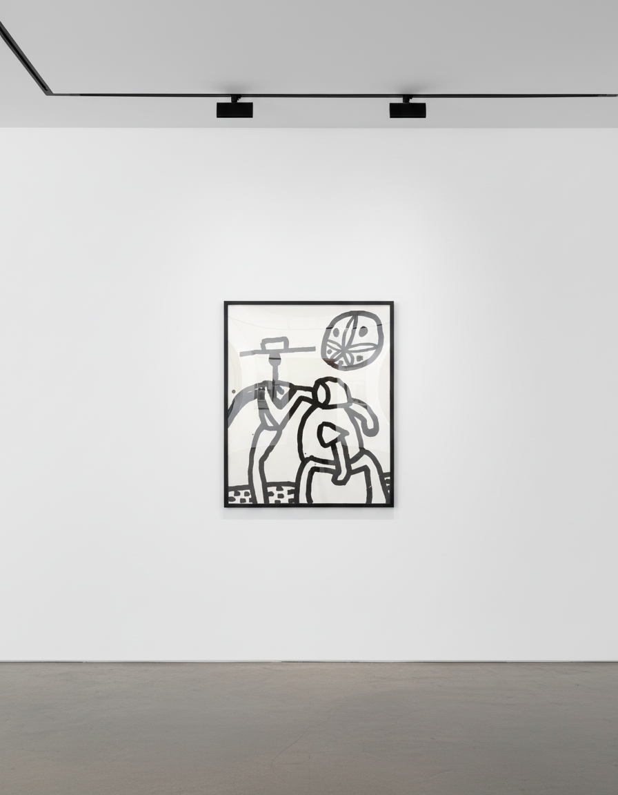 Keith Haring - Kunztown, 1989, Silkscreen on paper
Stamped and signed by the Executor of the Keith Haring Estate on verso