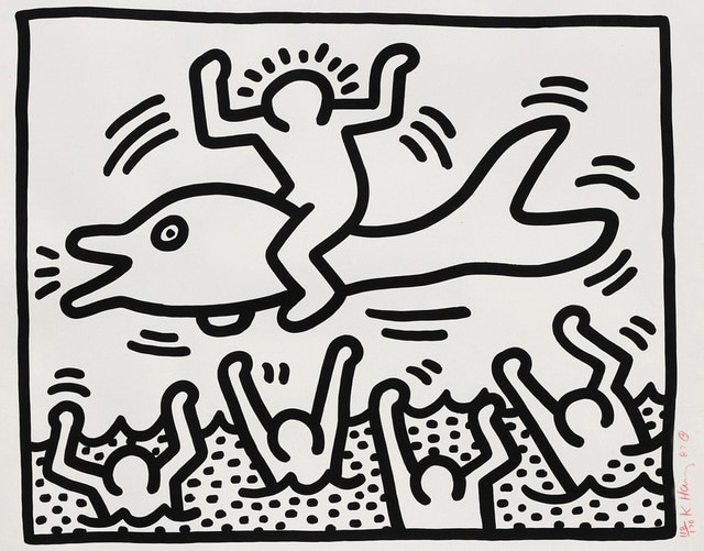 Keith Haring - Untitled (Man on Dolphin) (Littmann PP. 84), 1987, Lithograph