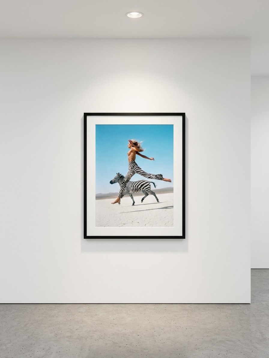 Michel Comte - Beauty and the Beast (Zebra II), 1996, Oversized chromogenic print