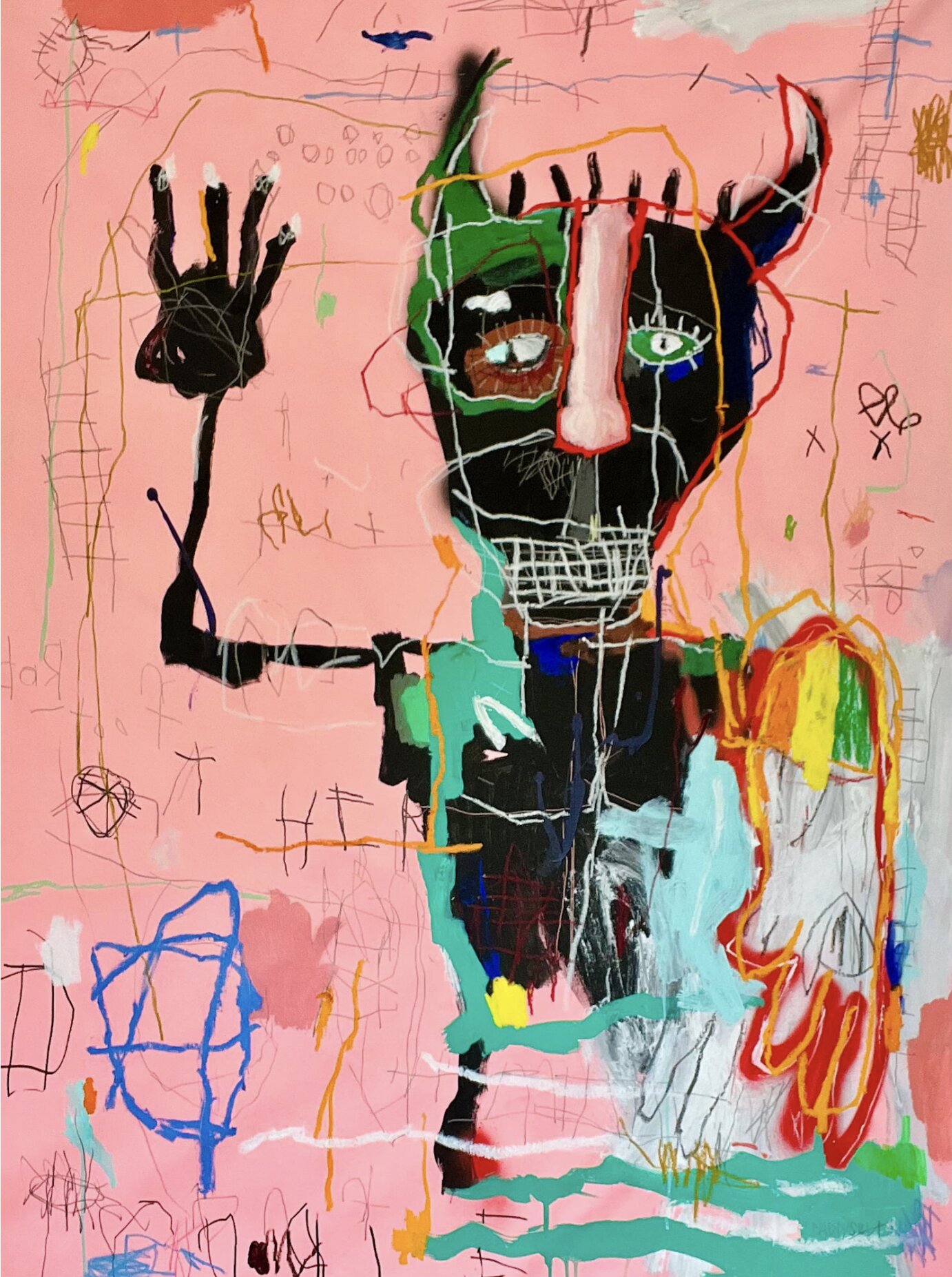 Nathan Paddison - 2026 feel like,  2026, Oil stick matte vinyl acrylic spray paint charcoal and pencil on canvas