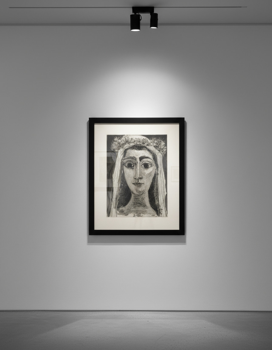 Jacqueline en mariée, de face