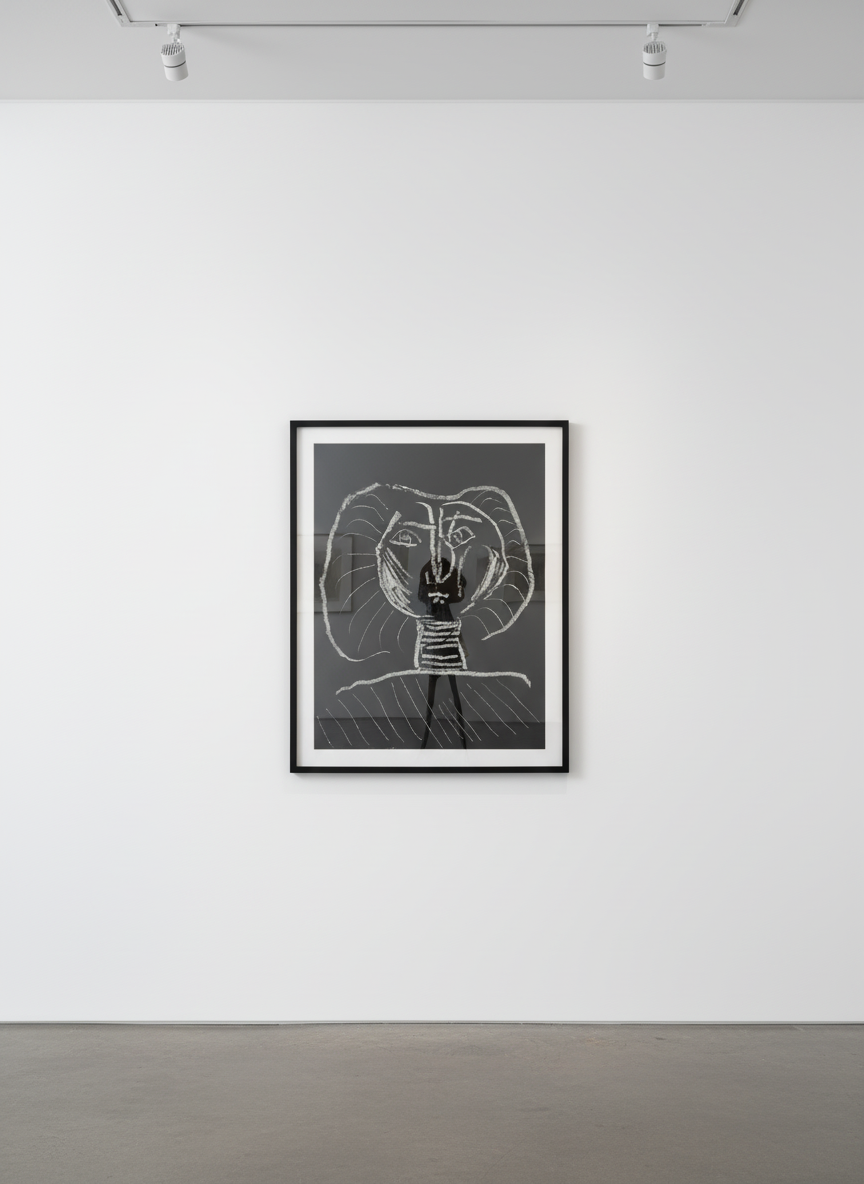 Tete De Femme Fond Noir