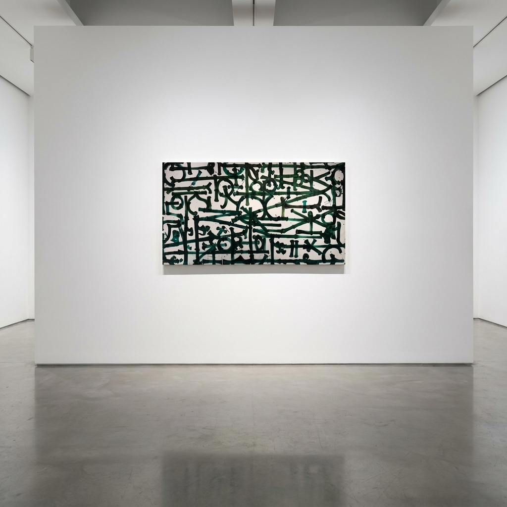 Untitled Green Calligraphy