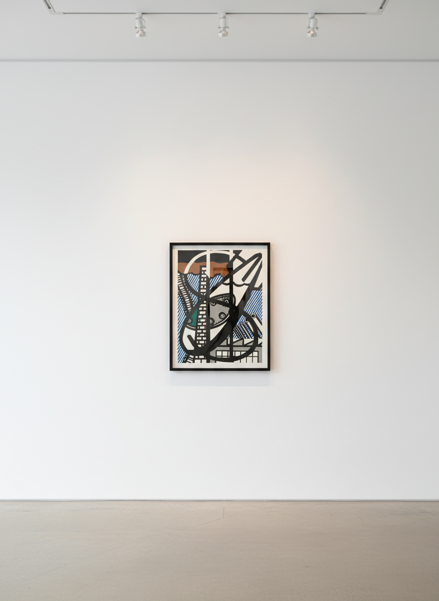 Roy Lichtenstein - A Window Open On Chicago, from The New Fall of America (C. 271), 1992, Etching and aquatint in colors, ...