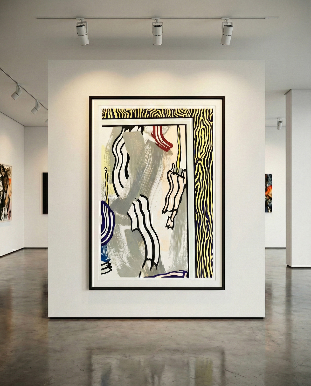 Roy Lichtenstein - Painting On Blue and Yellow Wall (C. 208), 1984, Wood cut, lithograph