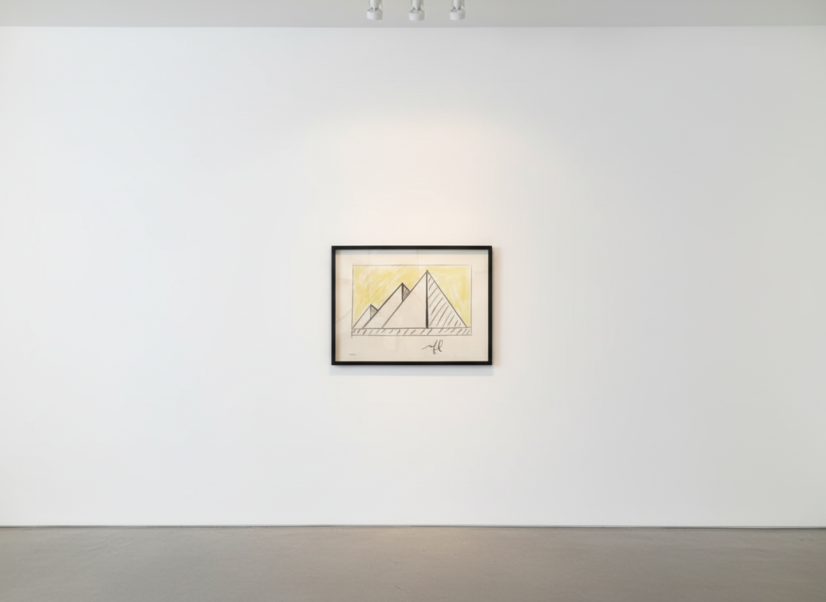 Roy Lichtenstein - Pyramid, 1969, Color pencil on rag paper