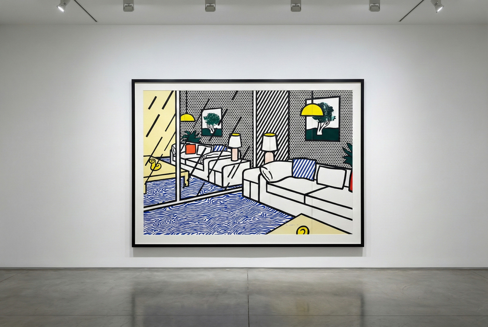 Roy Lichtenstein — Wallpaper with Blue Floor Interior