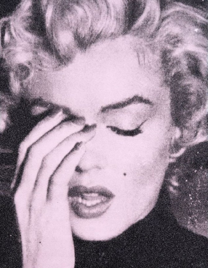 Russell Young - MARILYN CRYING DIAMOND (DREAMLAND), 2024, Acrylic and hand-pulled oil based ink screenprint with diamond d...