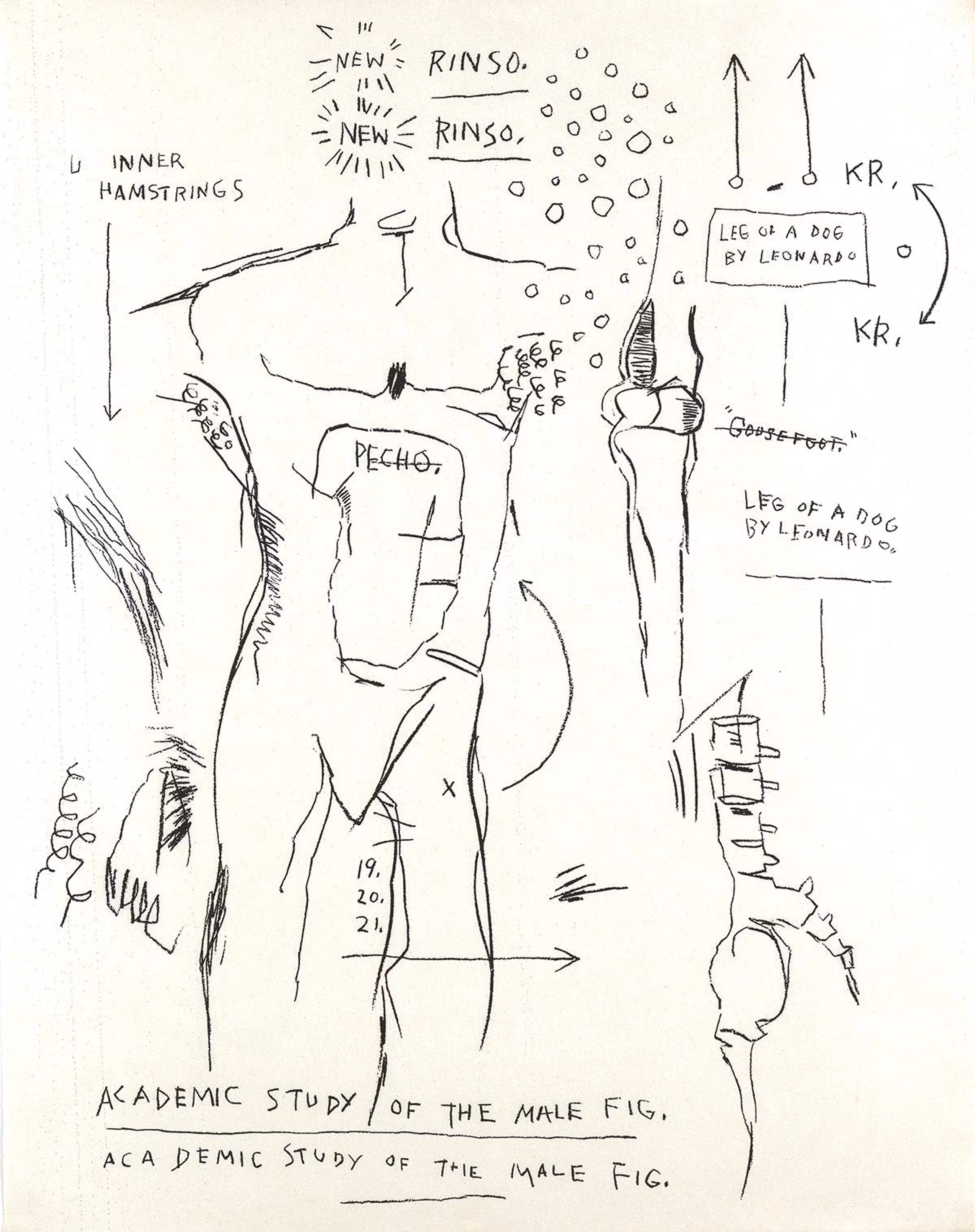 Jean-Michel Basquiat - Academic Study Of The Male Figure, 1983